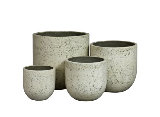 Donica okrągła lekki cement 52 x 48 biała  CERMAX