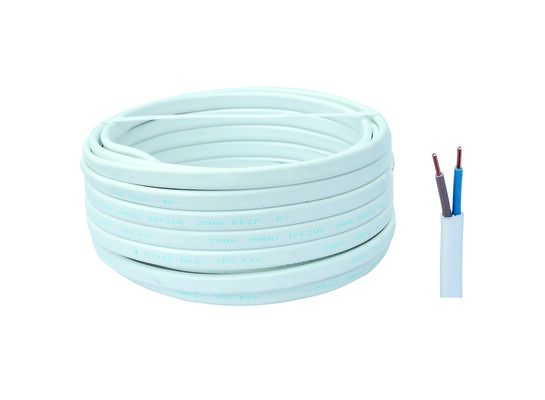 Przewód YDYP 750 V, 2 x 2,5 25 mb biały AKS Zielonka