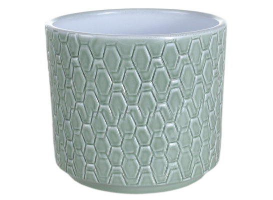 Osłonka cylinder ceramiczna 14 cm szałwia lazur CERMAX