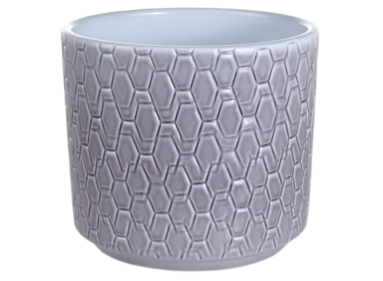 Osłonka cylinder ceramiczna 14 cm szary lazur CERMAX