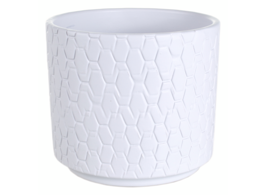 Osłonka cylinder ceramiczna 16 cm biała mat CERMAX
