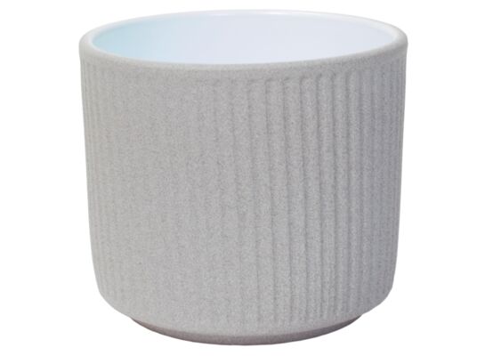 Osłonka ceramiczna cylinder 12 cm jasny grafit struktura