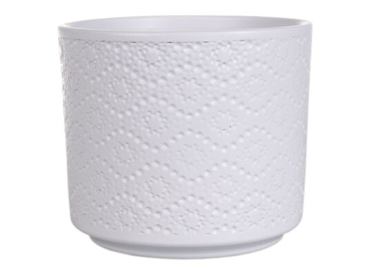 Osłonka cylinder flora ceramiczna 16 cm biała mat CERMAX