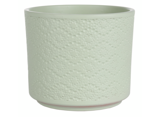 Osłonka cylinder flora ceramiczna 16 cm pistacja CERMAX