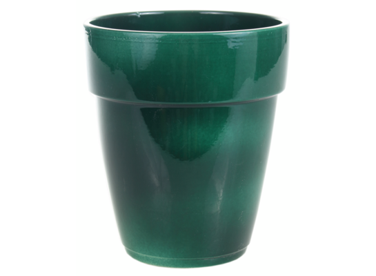 Osłonka storczyk ceramiczna 13 cm butelkowa zieleń CERMAX