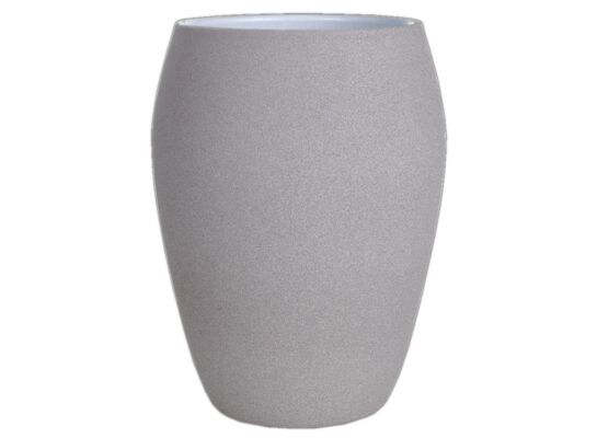 Osłonka wazon ceramiczna 20 cm jasny grafit struktura CERMAX