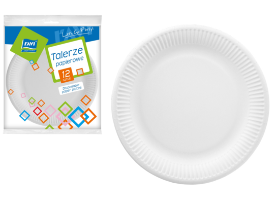 Talerz papierowy 23 cm 12 sztuk