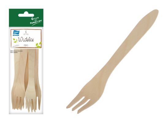 NJB Widelce drewniane 6 szt, 16 cm (wersja II)