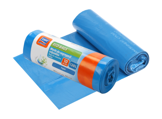 Worki do segregacji 120L, 10 szt. niebieskie (papier)