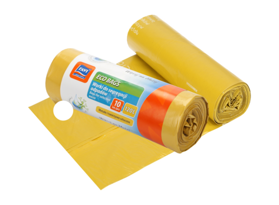 Worki do segregacji 120L, 10 szt. żółte (plastik)