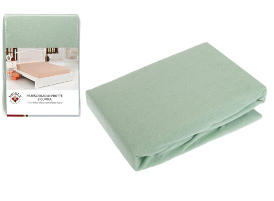Prześcieradło frotte z gumką 90 x 200 x 30 cm miętowe