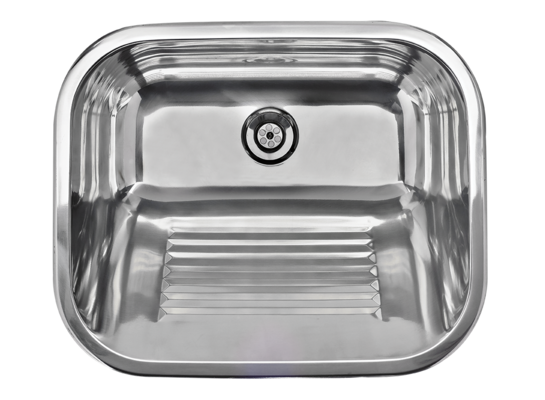 Zlewozmywak stalowy gospodarczy CHIOS 55 x 45 cm z syfonem