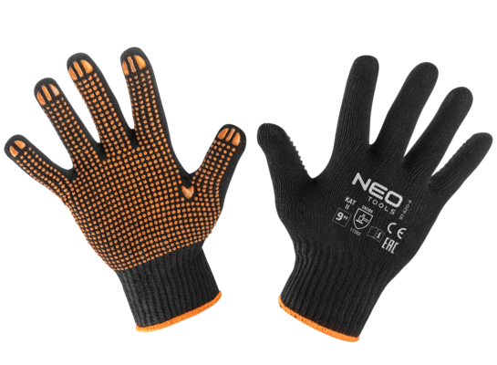 Rękawice robocze bawełna i poliester kropkowane rozmiar 9