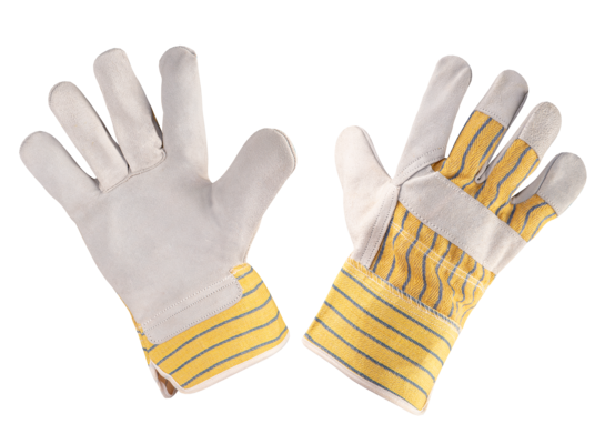 Rękawice robocze dwoina bydlęca szara 10.5"