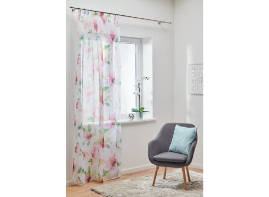 Firana drukowana z taśmą FLORIDO 140 x 260 cm