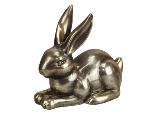 Figurka ceramiczna Zając 16,8 cm złoty