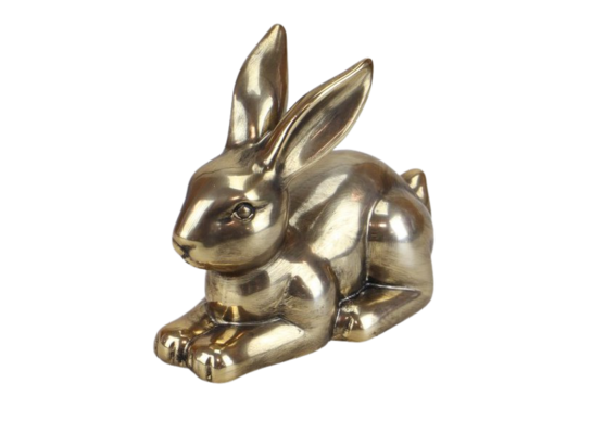 Figurka ceramiczna Zając 12,5 cm złoty