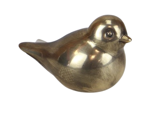 Figurka ceramiczna Ptak 8 cm złoty