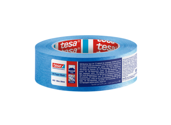 Taśma malarska maskująca Professional odporna na promieniowanie UV 50 m x 38 mm niebieska tesa®