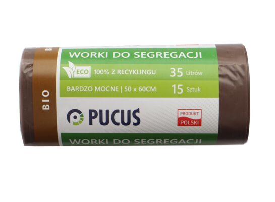 Worek do segregacji LDPE 35 l 15 szt. brązowy Pucuś