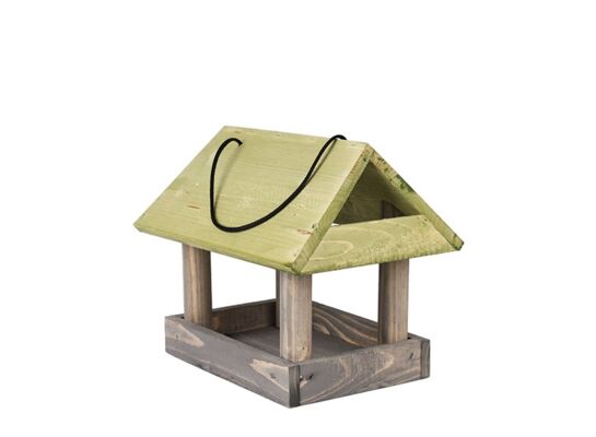 Karmnik drewniany 28 x 20 x 24 cm szary