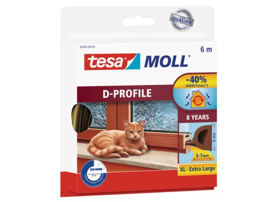 Uszczelka gumowa PROFIL-D brązowa 6 m x 9 mm tesa