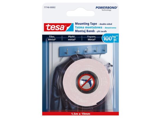 Taśma montażowa do płytek 1,5 m x 19 mm tesa