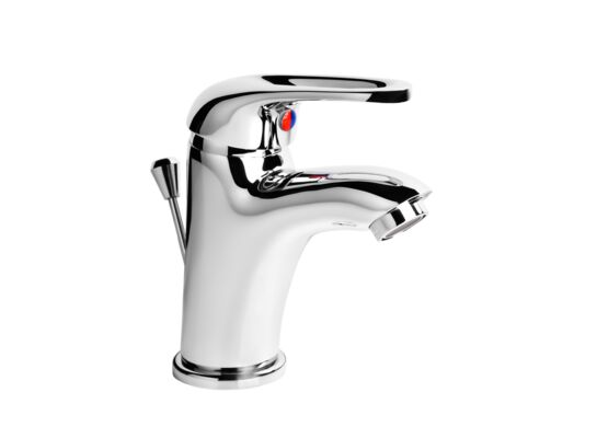 Bateria umywalkowa stojąca z zamknięciem odpływu Funkia chrom Deante