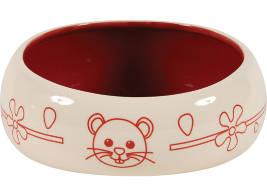 Miska ceramiczna dla gryzonia zapobiega wydostawaniu się karmy lub wody 1 l czerwony ZOLUX