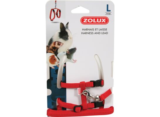 Szelki i smycz dla świnki morskiej L czerwony ZOLUX