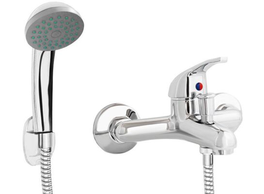 Bateria wannowa ścienna chrom Faro