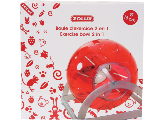 Kula do ćwiczeń 2w1 na podstawie 18 cm czerwony ZOLUX