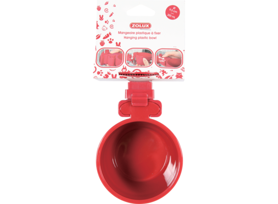 Miska plastikowa do zawieszenia śr. 9,5 cm czerwony ZOLUX