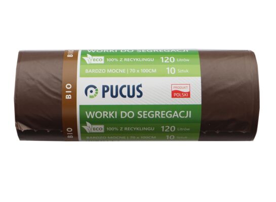 Worek do segregacji LDPE 120 l 10 szt. brązowy Pucuś