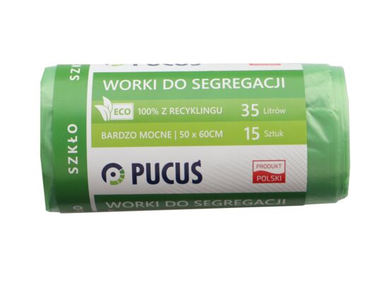 Worek do segregacji LDPE 35 l 15 szt. zielony Pucuś