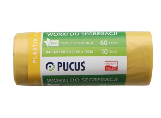 Worek do segregacji LDPE 60 l 10 szt. żółty Pucuś