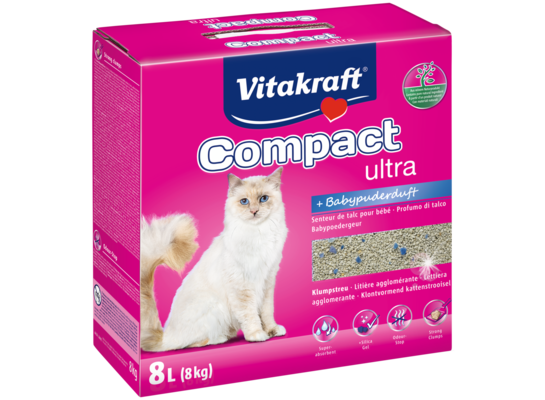 Żwirek zbrylający bentonitowy dla kota COMPACT ULTRA PLUS 8kg