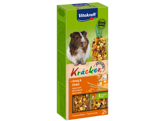 Kolba dla świnki morskiej Kracker 2 sztuki miód/orkisz Vitakraft