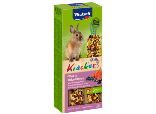 Kolba dla królika Kracker 2 sztuki owoce leśne/czarny bez Vitakraft