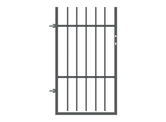 Furtka Maciek ocynk RAL7016 struktura 90 x 150 cm z elektrozaczepem dostosowana do pochwytu lewa