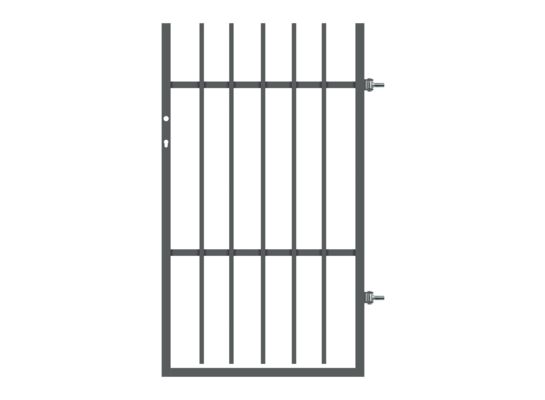 Furtka Maciek ocynk RAL7016 struktura 90 x 150 cm z elektrozaczepem dostosowana do pochwytu prawa