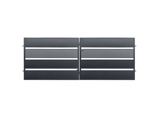 Brama dwuskrzydłowa Olaf ocynk RAL7016 struktura 400 x 158 cm