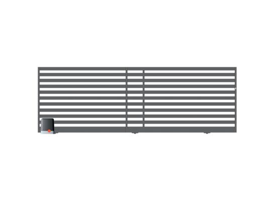 Brama przesuwna segmentowa Dorian ocynk RAL7016 struktura 400 x 154 cm z automatem lewa