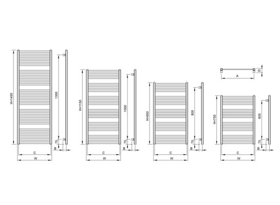 Grzejnik łazienkowy Haber 53 x 75 cm biały 9016 mat 1, 4, 5, 8 ENIX