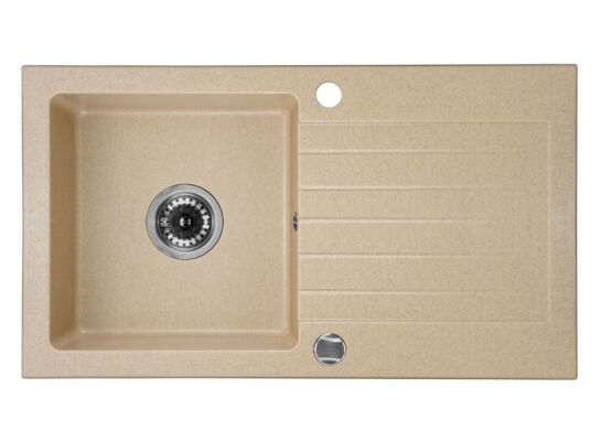 Zlewozmywak granitowy Zorba piaskowy 76 x 44 cm Deante
