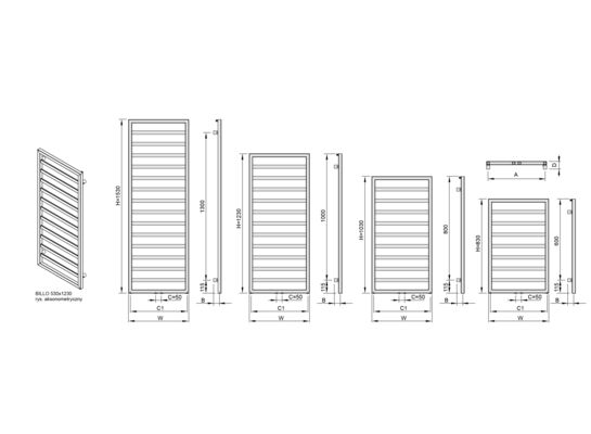 Grzejnik dekoracyjny Billo 53 x 103 cm biały 9016 mat MM, 1, 8 ENIX