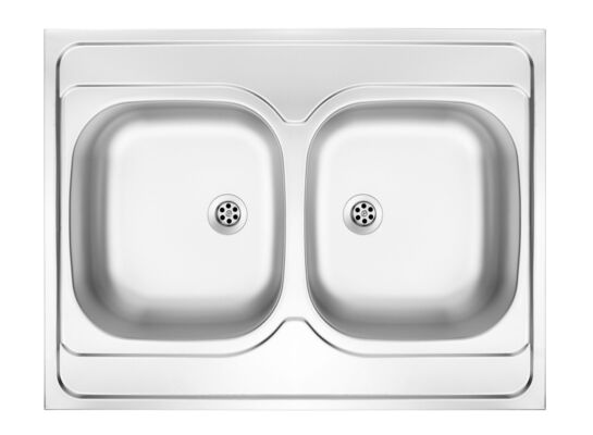 Zlewozmywak stalowy Tango dekor 80 x 60 cm 2-komorowy Deante