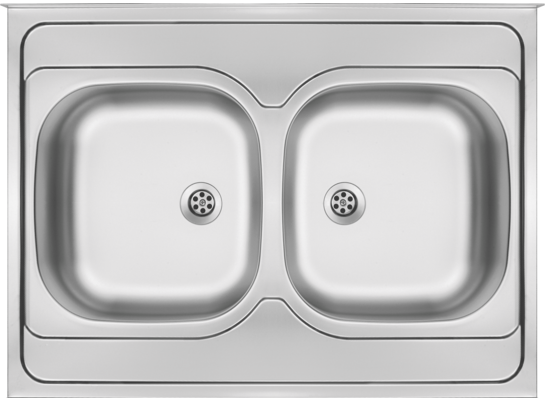 Zlewozmywak stalowy Tango satyna 80 x 60 cm 2-komorowy nieodwracalny Deante