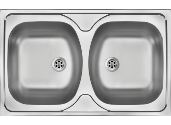 Zlewozmywak stalowy Tango dekor 80 x 50 cm 2-komorowy Deante