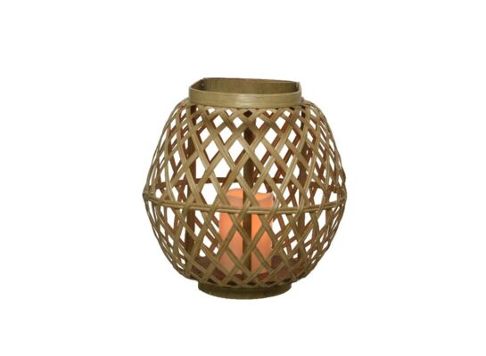 Lampion bambus ze świecą 29 cm